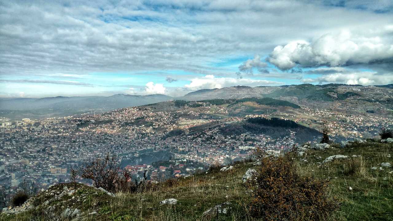 Looking back on November hiking Trebević sarajevo cityview